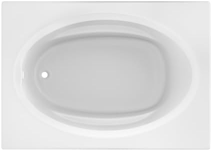 Jacuzzi SIGNATURE Acrylic Drop-In Bathtub, Soaking Sanctuary, Slip Resistant, Universal Drain Placement, 60" (L) x 42" (W), Oval In Rectangle, White