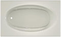 Jacuzzi SIGNATURE Acrylic Drop-In Bathtub, Jet Massage Tub, Slip Resistant, Left Drain Placement, 72" (L) x 42" (W), Oval In Rectangle, Oyster