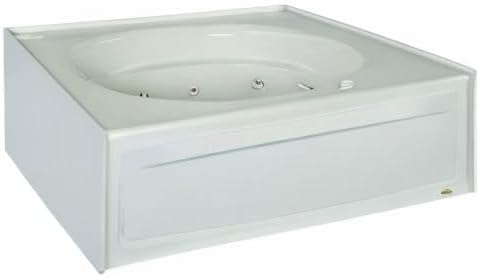 JACUZZI SIGNATURE Acrylic Removable Skirted Soaking Bathtub, Slip Resistant, Left Drain Placement, 60” (L) x 42” (W), Oval in Rectangle Design, Oyster