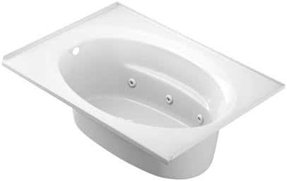 Jacuzzi SIGNATURE Acrylic Drop-In Bathtub, Soaking Sanctuary, Slip Resistant, Left Drain Placement, 60" (L) x 42" (W), Oval In Rectangle, 3-Tile Flange, White