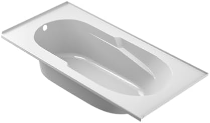 Jacuzzi SIGNATURE Acrylic Drop-In Bathtub, Soaking Sanctuary, Slip Resistant, Left Drain Placement, 72" (L) x 36" (W), Rectangle, 3-Tile Flange, White