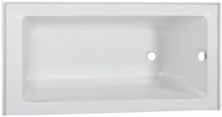 Fine Fixtures Acrylic, Fiberglass Alcove Soaking Bathtub with Integral Apron Front in Glossy White - Right Hand Drain, 48" x 32"