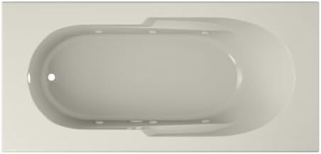Jacuzzi SIGNATURE Acrylic Drop-In Bathtub, Jet Massage Tub, Slip Resistant, Left Drain Placement, 72" (L) x 36" (W), Rectangle, Oyster