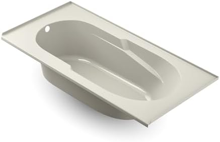 Jacuzzi SIGNATURE Acrylic Drop-In Bathtub, Soaking Sanctuary, Slip Resistant, Universal Drain Placement, 72" (L) x 36" (W), Rectangle, Oyster