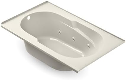 Jacuzzi SIGNATURE Acrylic Drop-In Bathtub, Jet Massage Tub, Slip Resistant, Left Drain Placement, 60" (L) x 36" (W), Rectangle, Oyster