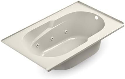 Jacuzzi SIGNATURE Acrylic Drop-In Bathtub, Jet Massage Tub, Slip Resistant, Right Drain Placement, 60" (L) x 36" (W), Rectangle, Oyster
