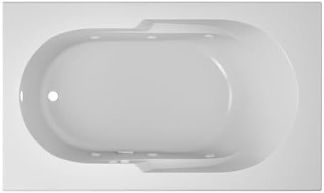 Jacuzzi SIGNATURE Acrylic Drop-In Bathtub, Jet Massage Tub, Slip Resistant, Left Drain Placement, 60" (L) x 36" (W), Rectangle, White