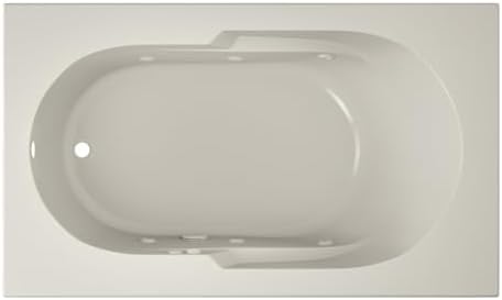 Jacuzzi SIGNATURE Acrylic Drop-In Bathtub, Soaking Sanctuary, Slip Resistant, Universal Drain Placement, 60" (L) x 36" (W), Rectangle, Oyster