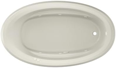 Jacuzzi SIGNATURE Acrylic Drop-In Bathtub, Jet Massage Tub, Slip Resistant, Right Drain Placement, 72" (L) x 42" (W), Oval, Oyster
