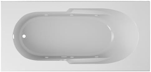 Jacuzzi SIGNATURE Acrylic Drop-In Bathtub, Jet Massage Tub, Slip Resistant, Right Drain Placement, 72" (L) x 36" (W), Rectangle, White