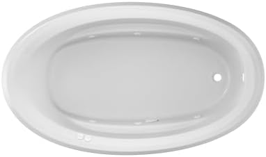 Jacuzzi SIGNATURE Acrylic Drop-In Bathtub, Heated Jet Massage Tub, Slip Resistant, Right Drain Placement, 72" (L) x 42" (W), Oval, White