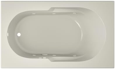 Jacuzzi SIGNATURE Acrylic Drop-In Bathtub, Jet Massage Tub, Slip Resistant, Left Drain Placement, 60" (L) x 36" (W), Rectangle, Oyster