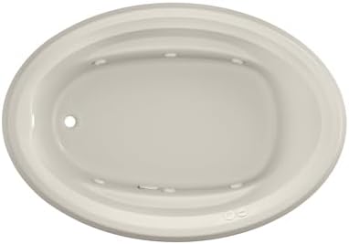 Jacuzzi SIGNATURE Acrylic Drop-In Bathtub, Jet Massage Tub, Slip Resistant, Left Drain Placement, 59" (L) x 41" (W), Oval, Oyster