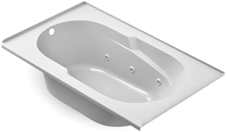 Jacuzzi SIGNATURE Acrylic Drop-In Bathtub, Jet Massage Tub, Slip Resistant, Left Drain Placement, 60" (L) x 36" (W), Rectangle, White