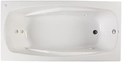 PROFLO PFWPLUSA7242 Lansford 72" x 42" Whirlpool Bathtub with 8 Hydro Jets and EasyCare Acrylic - Drop In or Alcove Installation - White