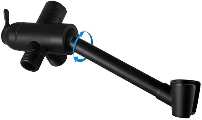 YDmeet All Metal Shower Diverter Valve With HandShower Holder - Upgraded 3 Way Shower Head for Handheld and Fixed Rain Showerhead - Universal G1/2 Arm, Bathroom Part, Matte Black