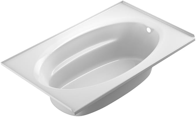 Jacuzzi SIGNATURE Acrylic Drop-In Bathtub, Soaking Sanctuary, Slip Resistant, Left Drain Placement, 72" (L) x 42" (W), Oval In Rectangle, 3-Tile Flange, White