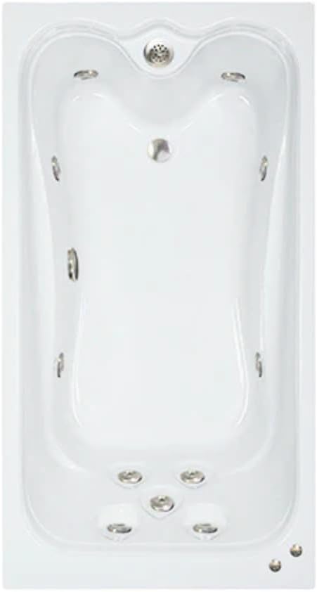 60 in. x 36 in. Elite Series Acrylic Rectangular Drop-In Whirlpool Bathtub with Reversible Drain in White