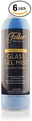 Fuller Brush Glass Gel Mist Spray – 14 oz Glass Cleaner for Windows, Mirrors and Plexiglass – Streak-Free Formula Safe for Tinted & Vertical Surfaces (Pack of 6)