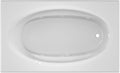 Jacuzzi SIGNATURE Acrylic Drop-In Bathtub, Heated Jet Massage Tub, Slip Resistant, Right Drain Placement, 72" (L) x 42" (W), Oval In Rectangle, White