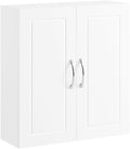 SoBuy Narrow Bathroom Wall Cabinet, Over The Toilet Storage Cabinet, Bathroom Wall Cabinet with Doors and Adjustable Shelves, Medicine Cabinet Organizer for Small Bathroom Storage, White FRG231-T-W