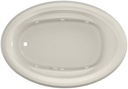 Jacuzzi SIGNATURE Acrylic Drop-In Bathtub, Jet Massage Tub, Slip Resistant, Left Drain Placement, 59" (L) x 41" (W), Oval, Oyster
