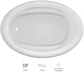 Jacuzzi SIGNATURE Acrylic Drop-In Bathtub, Soaking Sanctuary, Slip Resistant, Universal Drain Placement, 59" (L) x 41" (W), Oval, White