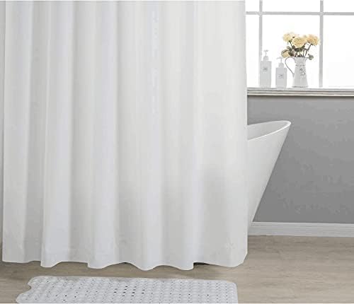Clawfoot Tub Shower Curtain 180x70 Inch White Liner All Warp Around Extra Wide 36 Metal Hooks with Magnets Vinyl Bath for Bathroom PEVA Waterproof Pure