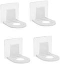 4 Pack Shower Gel Bottle Rack Hook Self Adhesive Wall Mounted No Drilling Shampoo Dispenser Bottle Holder Hook Hand Soap Dispenser Holder Liquid Soap Shower Holder for Wall Kitchen Bathroom