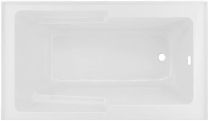 Voltaire 48" x 30" Right-Hand Drain Alcove Integrated Armrest Bathtub with Apron