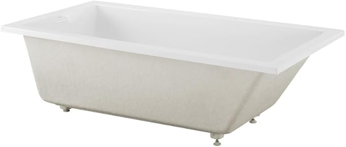 Swiss Madison Voltaire 72 x 36 Reversible Drain Soaking Drop-in Bathtub in Glossy White with Integrated Overflow, Drain Included