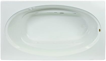 Jacuzzi SIGNATURE Acrylic Drop-In Bathtub, Heated Jet Massage Tub, Slip Resistant, Left Drain Placement, 72" (L) x 42" (W), Oval In Rectangle, White