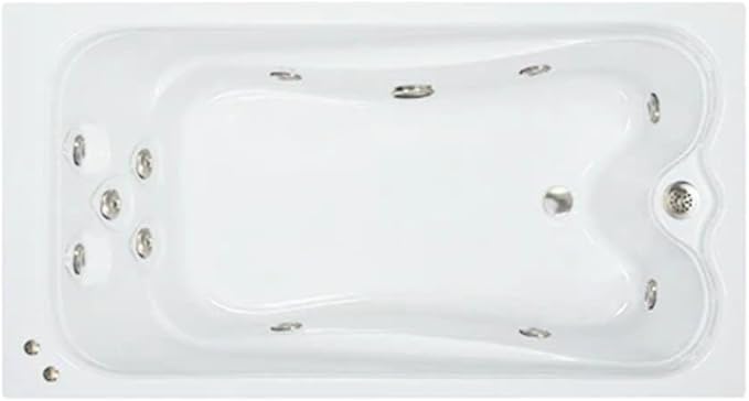 60 in. x 36 in. Elite Series Acrylic Rectangular Drop-In Whirlpool Bathtub with Reversible Drain in Bone