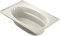 Jacuzzi SIGNATURE Acrylic Drop-In Bathtub, Soaking Sanctuary, Slip Resistant, Left Drain Placement, 72" (L) x 42" (W), Oval In Rectangle, 3-Tile Flange, Oyster