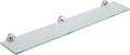 JQK Bathroom Glass Shelf, Tempered Glass Shower Storage 30 by 5 inches, 304 Stainless Steel Brushed Finish Wall Mount, TGS101L30-BN