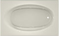 Jacuzzi SIGNATURE Acrylic Drop-In Bathtub, Heated Jet Massage Tub, Slip Resistant, Right Drain Placement, 72" (L) x 42" (W), Oval In Rectangle, Oyster