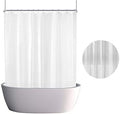 Clawfoot Tub Shower Curtain Warp Around 180x70 Inches Clear Shower Curtain Plastic Liner Round for Bathroom Extra Wide with 36 Metal Hooks PEVA Waterproof White Translucent