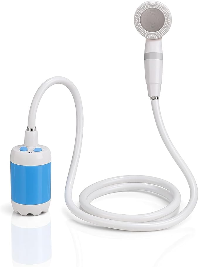 SUNGOOYUE Portable Camping Shower with 4000mAh Battery USB Rechargeable Waterproof Pump 60min Runtime Outdoor Shower for Hiking Beach RV