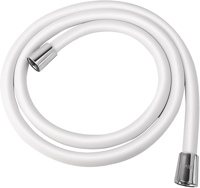 Shower Hose 79-Inch PVC White Handheld Shower Head Hose - Explosion Proof, Anti-Tangle Flexible Hose for Bathing, Pet Cleaning, and Toilet Cleaning rv shower head with hose
