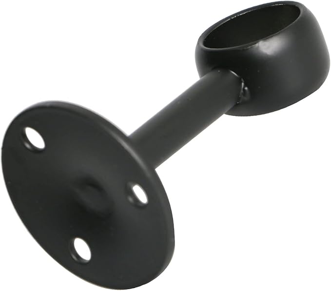 4Pcs Pipe Hole Diameter 32 mm (1-1/4"), Stainless Steel Matte Black Flange Rod Bracket Curtain Shower Curtain Rod Ceiling Mount Bracket Closet Rod End Support Receptacle