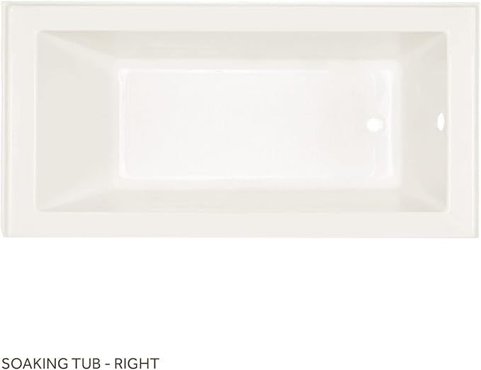 Signature Hardware 447042 Sitka 60" Three Wall Alcove Acrylic Soaking Tub with Pre-Drilled Overflow Hole
