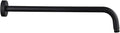 12 Inch Shower Arm with Flange,Stainless Steel 90 Degree Rain Shower Head Extension Arm,Wall-Mounted Shower Head Arm for Fixed Shower Head,Matte Black