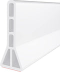 3" High Shower Threshold Water Dam 67 IN Collapsible Shower Water Splash Guard for Curbless Shower Threshold Barrier Water Stopper for Wet and Dry Separation Bathroom and Kitchen (White)