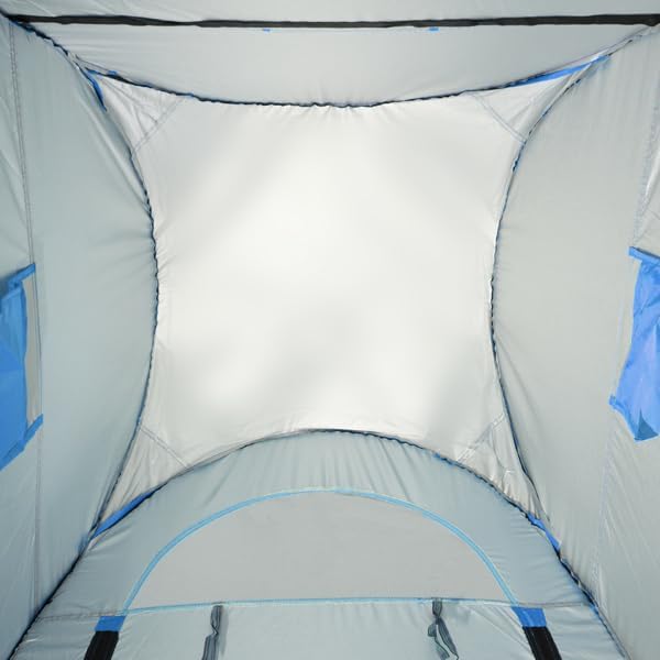 4x4ft Pop Up Privacy Shower Tent with Top Window, 3.6lbs Liightweight Dressing Room, Portable Toilet Stall with Carry Bag for Camping, Beach, Outdoors (Blue)