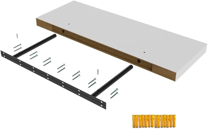 Floating Shelf, Set of 3 Wall Shelf, 36 in W x 12.75 in D x 2 in H Wooden Floating Wall Shelf with Invisible Brackets for Living Room/Bedroom/Bathroom/Kitchen Storage and Decor, White
