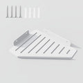 Corner Shelf Kitchen Storage, Bathroom Shelves Shower Caddy Hanging, Matte Floating Shelves for Wall, Recessed Stainless Steel Rack for Tiled Wall, White 10x8 inch(25x20cm)