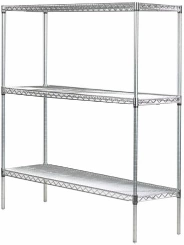 Omega 24" Deep x 36" Wide x 54" High 3 Tier Chrome Starter Shelving Unit