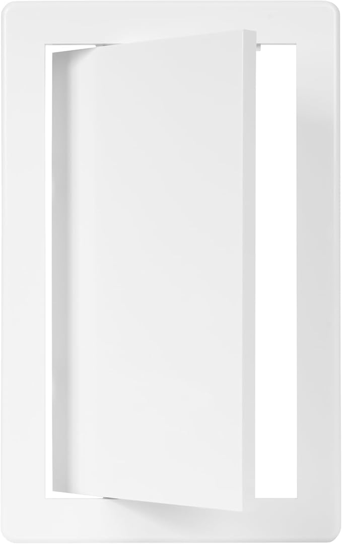 6" x 10" White Plastic Access Panel. Service Shaft Door Panel. Plumbing, Electricity, Heating, Alarm Wall Access Panel for Drywall. Bathroom Services Access Hole Cover. (6" x 10")