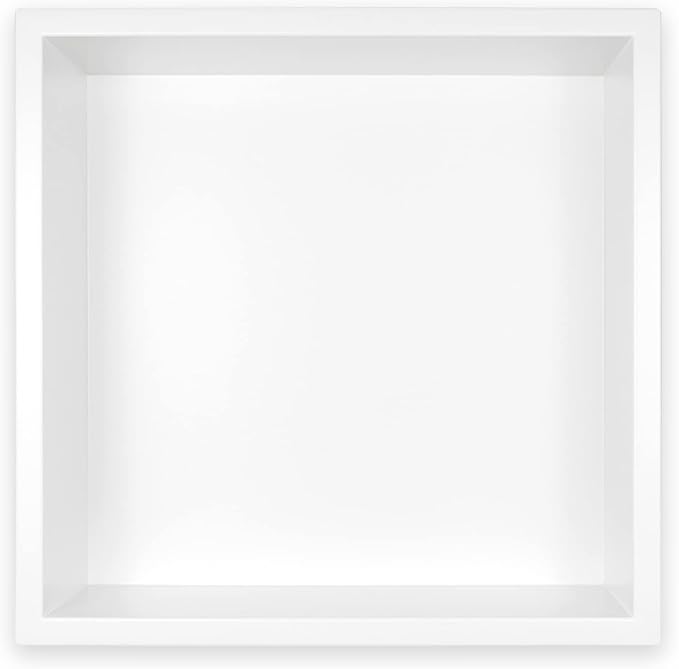 Stainless Steel Shower Niche 12" X 12" White No Tile Needed Niche Shower Recessed Wall Niches for Bathroom Storage Over Mount Installation