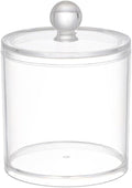 1 Pack Acrylic Qtip Holder Dispenser,Bathroom Canisters Apothecary Jar Set, Vanity Makeup Storage Organizer Set, 12 oz